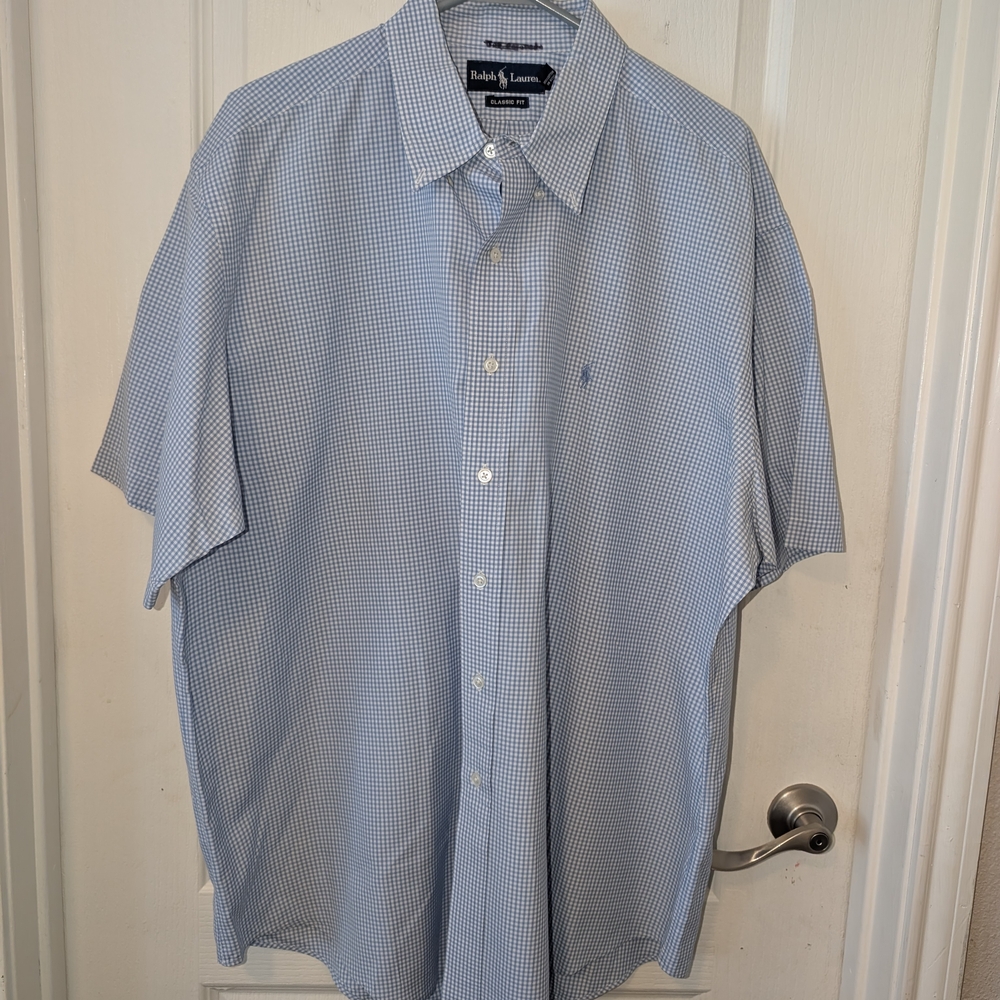 Ralph Lauren Classic Fit Men’s XXL Blue Plaid Button-Up Shirt